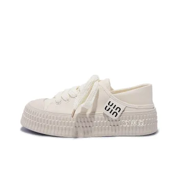 Shen Linsen Abrasion Resistant Low Top Skateboard Shoes Women's Beige