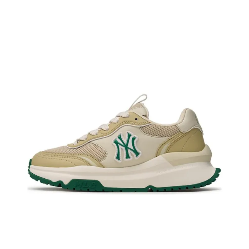 MLB Chunky Runner Cushioning Wear Resistant Low Top Running Shoes Unisex Beige Yellow-0