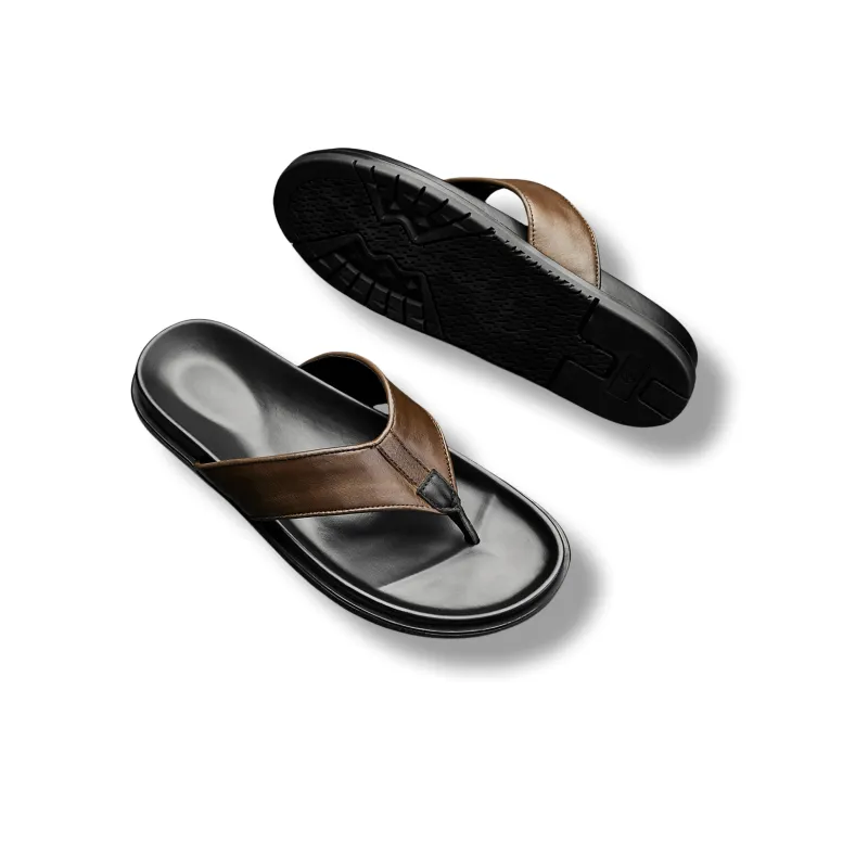 Brounvanm Flip Flops Men's Light Brown-4