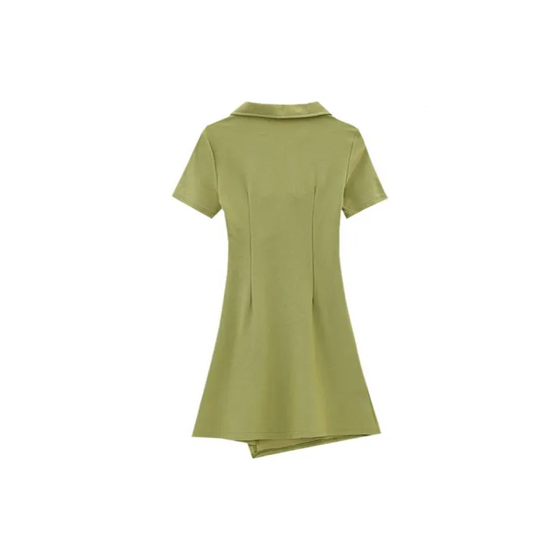 DOSOHEB Short Sleeved Dresses Women's Green-1