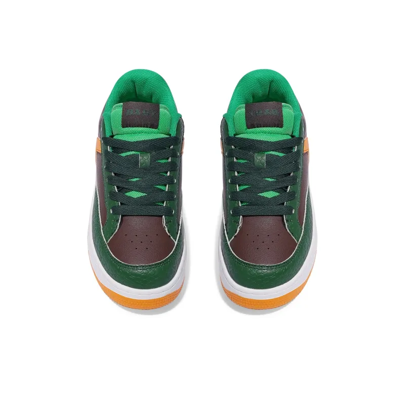 BXGY Slip Resistant, Lightweight, And Breathable Low Top Skateboard Shoes Unisex Brown Green-3