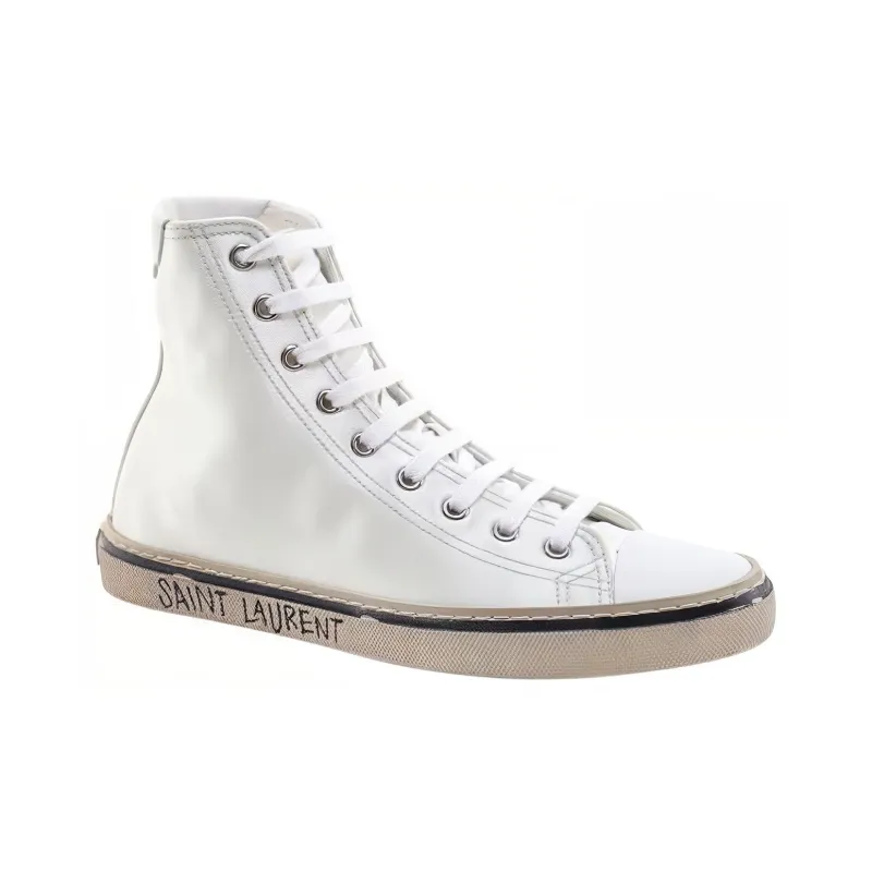 SAINT LAURENT High Top Stylish Skateboarding Shoes Women's Light Green-2