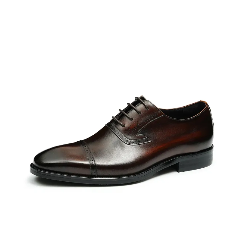 ASTON M.JAZZ Dress Shoes Men Low Top Black/Coffee-1