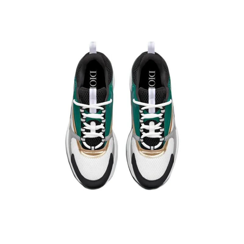 DIOR B22 White Green Calfskin-3