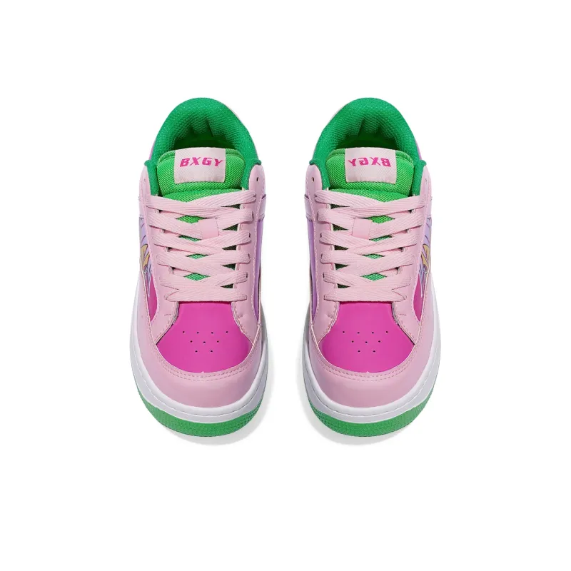 BXGY Anti Slip Wear Resistant Lightweight Breathable Low Top Skateboard Shoes Unisex Cartoon Pink-3