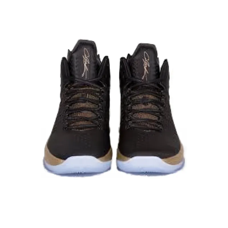 Jordan Melo M11 Cushioning Wear-Resistant Mid-Top Basketball Shoes Men's Black Copper-3