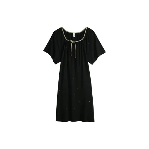 Xuan Liang Nightgown Women's Elegant Black