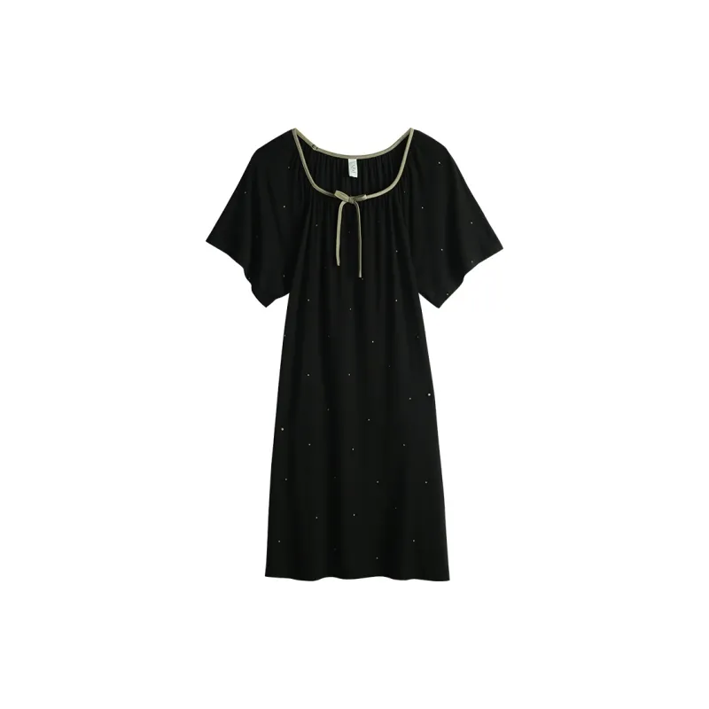 Xuan Liang Nightgown Women's Elegant Black-0