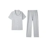 [Short-Sleeved Shirt and Pants Clothing Sets]Light Gray