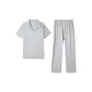 [Short-Sleeved Shirt and Pants Clothing Sets]Light Gray