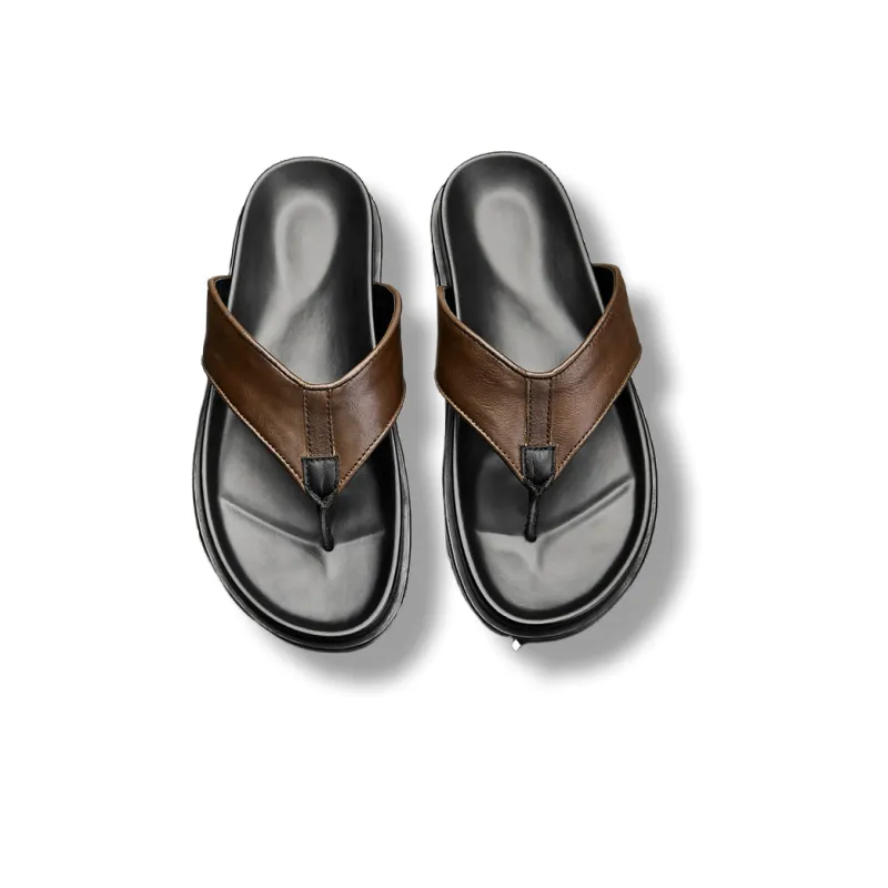Brounvanm Flip Flops Men's Light Brown-3