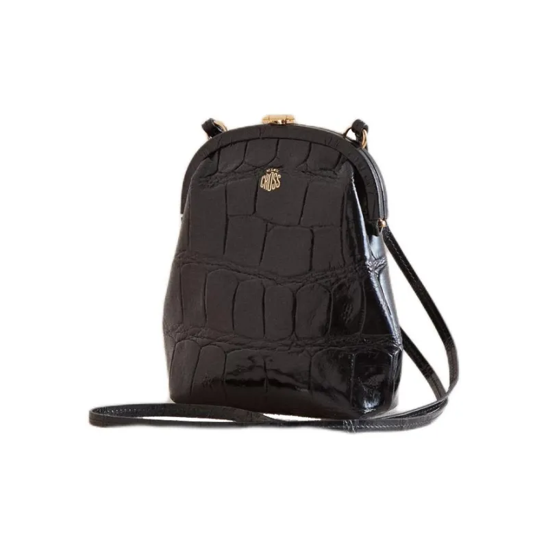 MARK CROSS Calfskin Shoulder Bag Crossbody Bag Women's Black-1