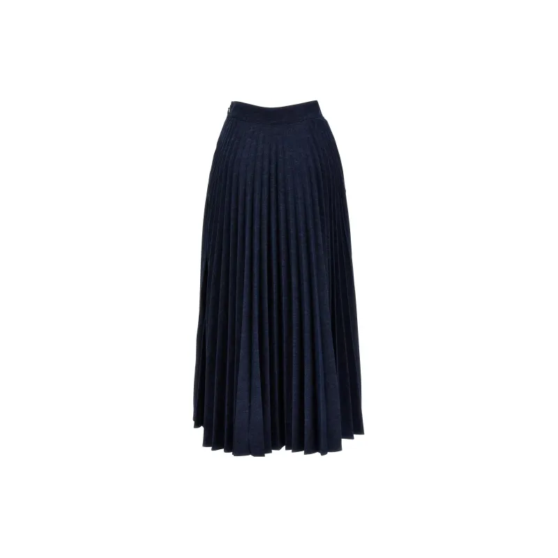 Valentino High Waist Pleated Denim Skirt-1
