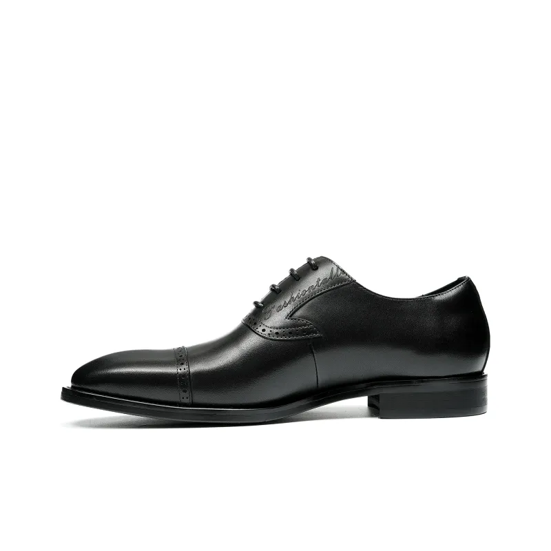 ASTON M.JAZZ Dress Shoes Men Low Top Black/Coffee-7