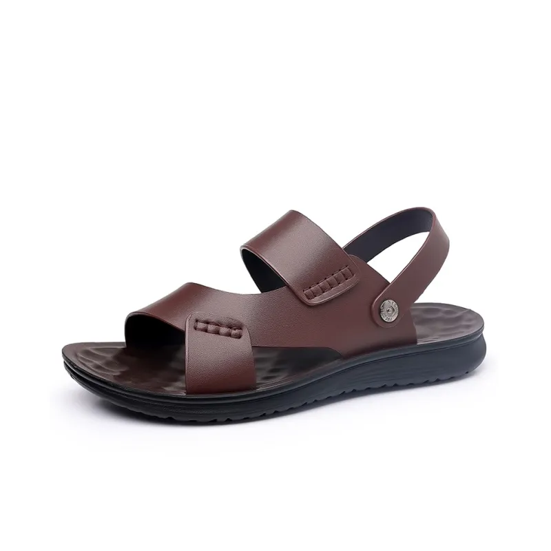 Poitulas Beach Sandals Men Brown, Black-0