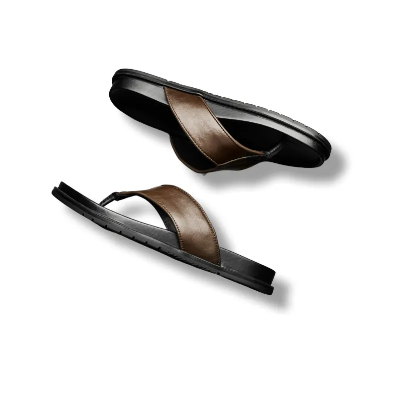 Brounvanm Flip Flops Men's Light Brown-5