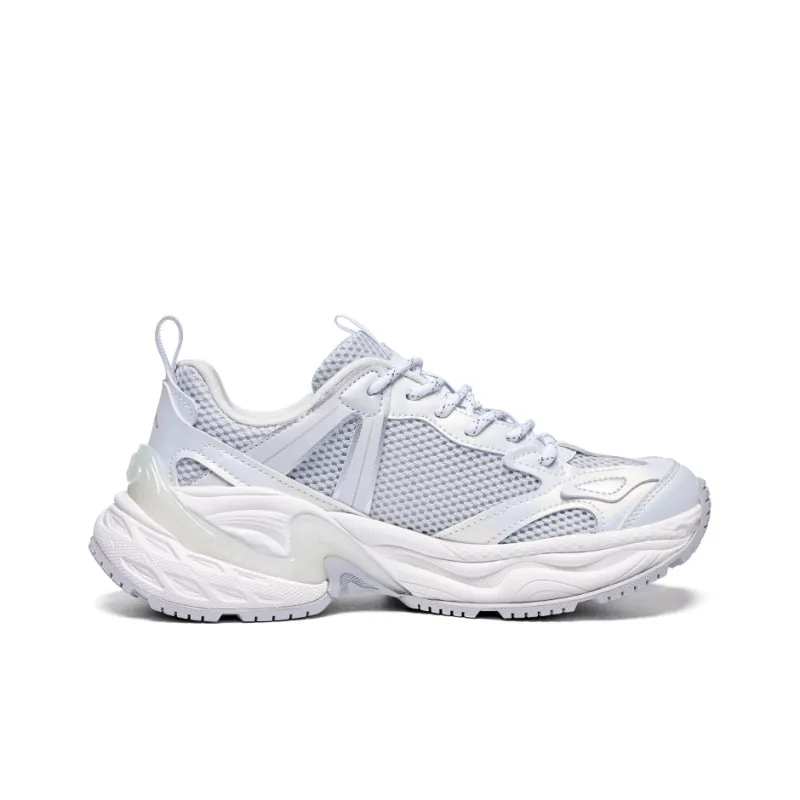 Kappa Augustus Anti Slip Wear Resistant Low Top Chunky Sneakers Unisex Gray Silver-1