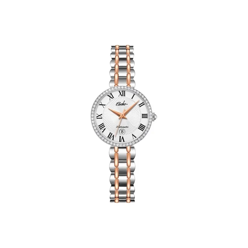 EBOHR Synthetic Sapphire Mirror Automatic Mechanical Movement Watch Women's Watch White Dial 11272428-9