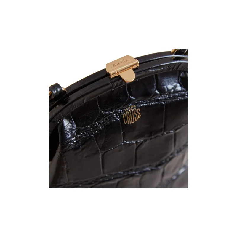 MARK CROSS Calfskin Shoulder Bag Crossbody Bag Women's Black-3