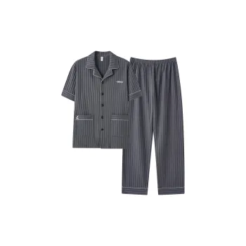 CAIHENGTONG Pajama Set Men's Gray