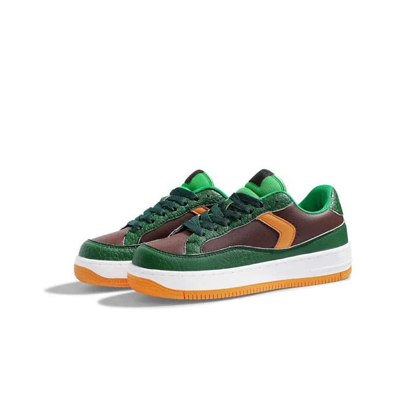 BXGY Slip Resistant, Lightweight, And Breathable Low Top Skateboard Shoes Unisex Brown Green-2