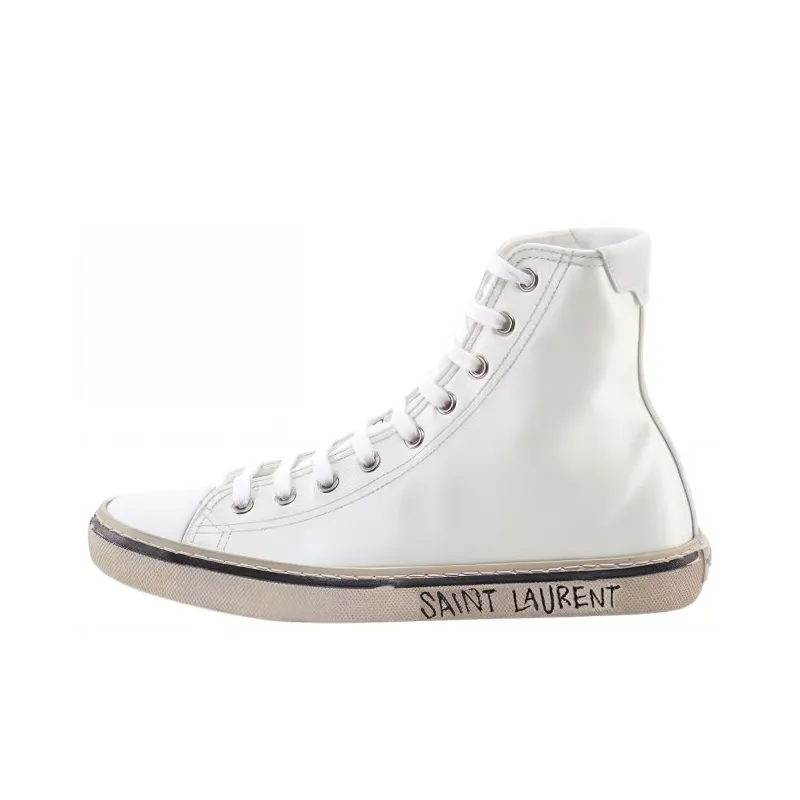 SAINT LAURENT High Top Stylish Skateboarding Shoes Women's Light Green-0