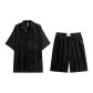 Black Short-Sleeved Shorts-Men's