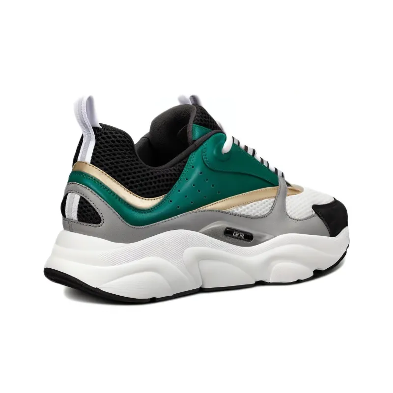 DIOR B22 White Green Calfskin-2