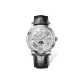 Silver Case White Dial Black Leather Strap