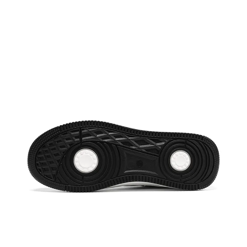 Warrior Air Force 1 Puffy Shoes Low Top Skateboard Shoes Unisex Black White-5