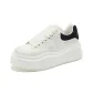 White Black Leather Heel Tab