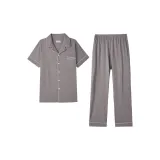 [Short-Sleeved Shirt and Pants Clothing Sets]Dark Gray