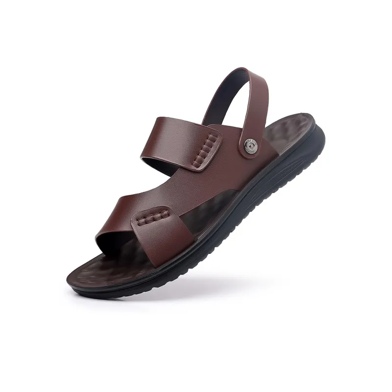 Poitulas Beach Sandals Men Brown, Black-1