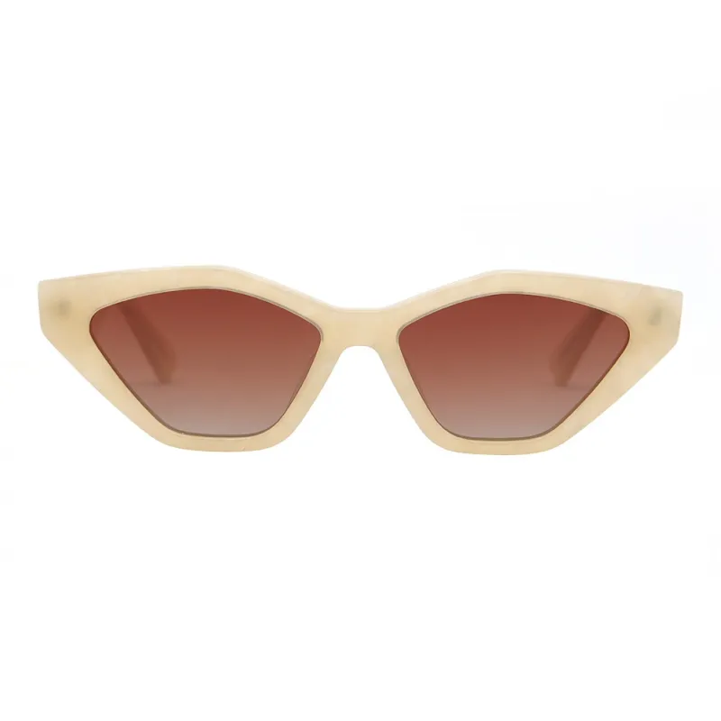 Pair Ponyo Plate Frame Irregular Shape Sunglasses Unisex Tortoiseshell-1