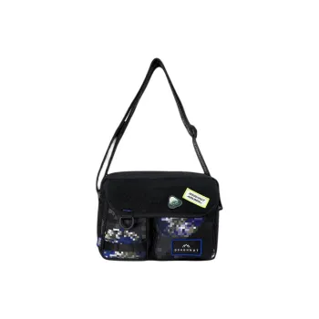 Doughnut Nylon Crossbody Bag, Shoulder Bag Unisex Black & Blue