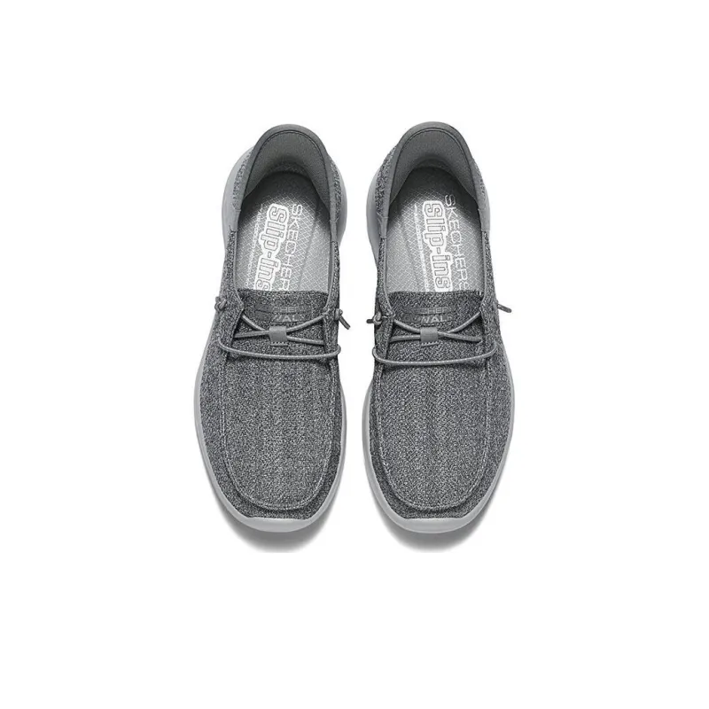 Skechers Slip Resistant Breathable Low Top Casual Shoes Women's Gray-4