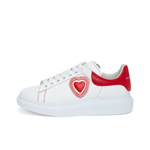 Alexander McQueen Oversized Sneaker Stylish Skateboarding Shoes Men's White Red