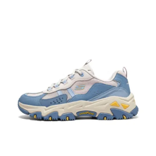Skechers Cushioning Wear Resistant Low Top Casual Shoes Women's Blue Beige