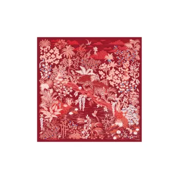 CARTIER Silk Scarves Unisex Red