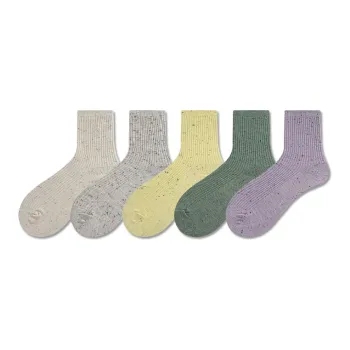COTTON CHEESE Mid Calf Socks Women's 5 Pack