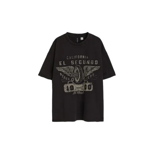 H&M T-Shirts Women's Black/Hot Wheels