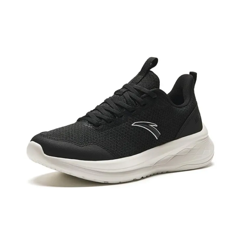 Anta Running Collection Shock Absorbers With Slip Resistant Features Low Top Casual Running Shoes Women's Black White-1