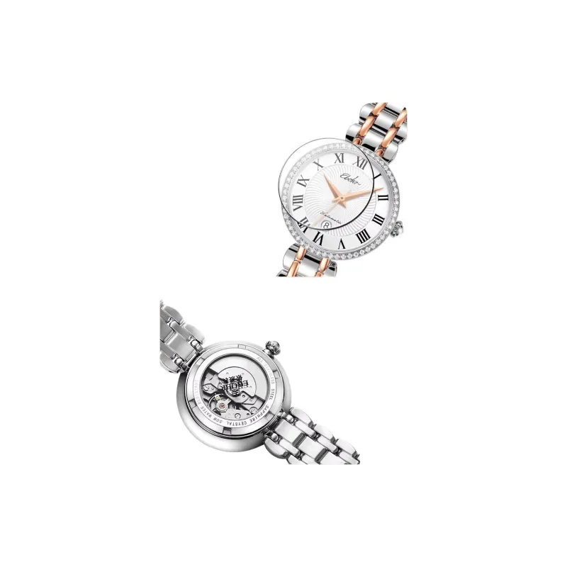 EBOHR Synthetic Sapphire Mirror Automatic Mechanical Movement Watch Women's Watch White Dial 11272428-10