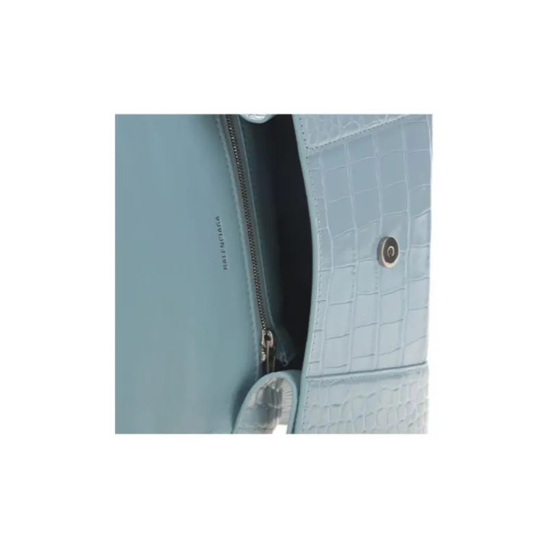 Balenciaga Hourglass Cow Leather Handbag Regular Women's Blue Gray-3