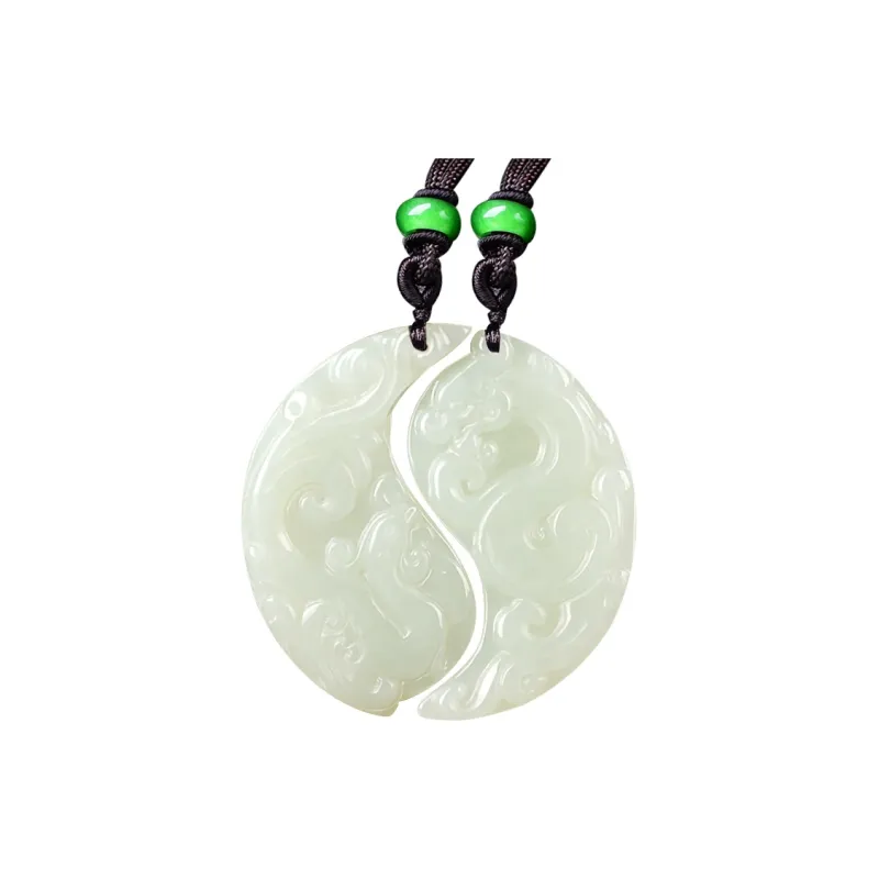 Cuiya Golden Building Necklaces Green Jade Unisex-7
