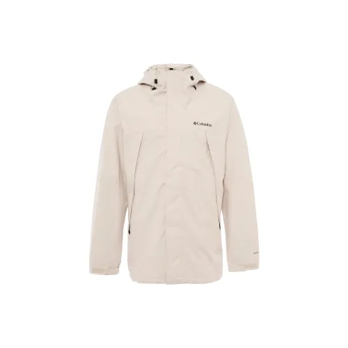 Columbia Windbreaker Jackets Men Milk White