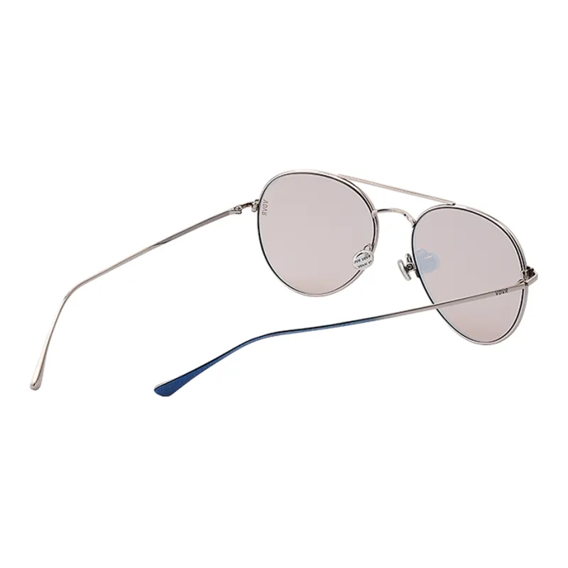 VEDI VERO Polyamide Nylon Aviator Sunglasses Unisex Silver-3