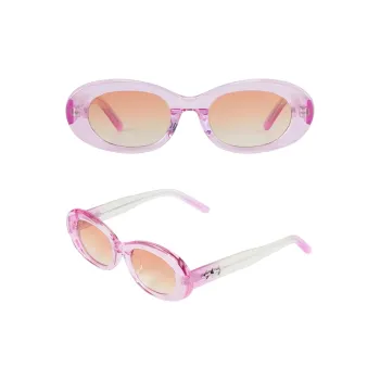 PLASTIC BRAIN Plate Frame Oval Sunglasses Unisex Gradient Cat Eye
