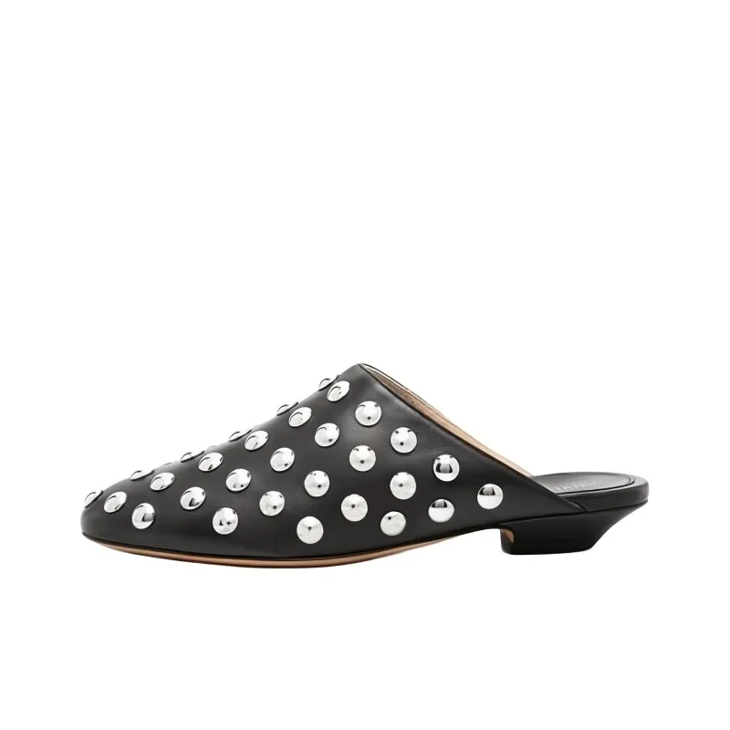KHAITE The Otto Stud-embellished Leather Mules-0