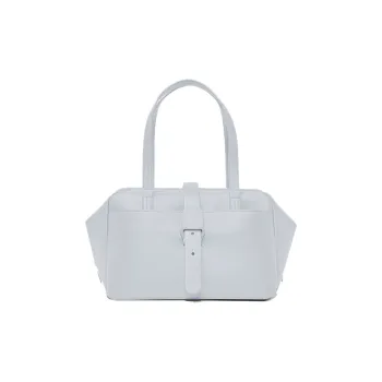 SENREVE Top Grain Cow Leather Tote Shoulder Bag, Crossbody Bag, Handbag Large Size Women's Ice Gray
